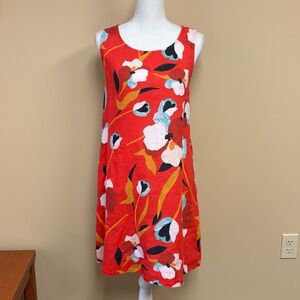 Sigrid Olsen Red and Yellow Linen Dress